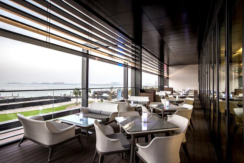 The split-level restaurant at The Beach, JBR, offers sweeping views of the sea from its terrace. Courtesy Seven Sands