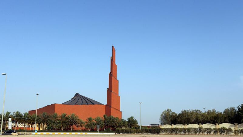Abu Dhabi, May, 26, 2019: Exterior view of Sheikha Fatima Bint Mubarak Mosque in Mohammed Bin Zayed City in Abu Dhabi. Satish Kumar/ For the National / Story by John Dennehy
