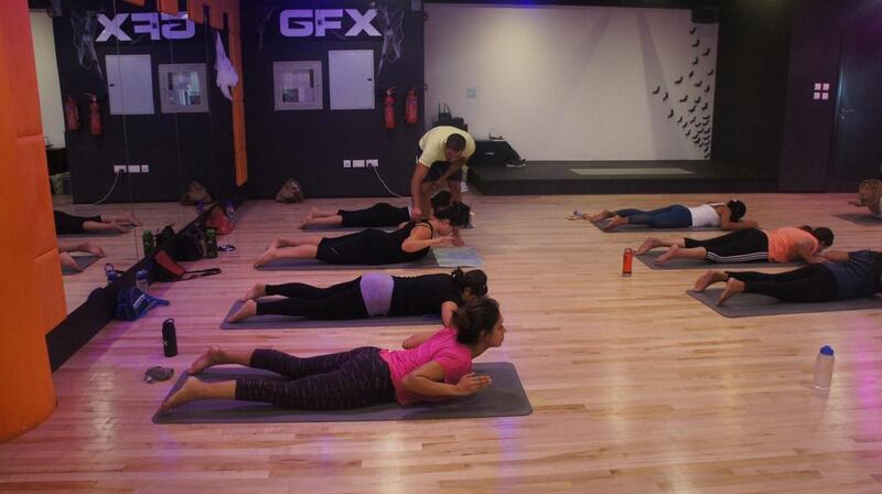 A group Pilates class at GFX, Business Bay. Courtesy GFX 