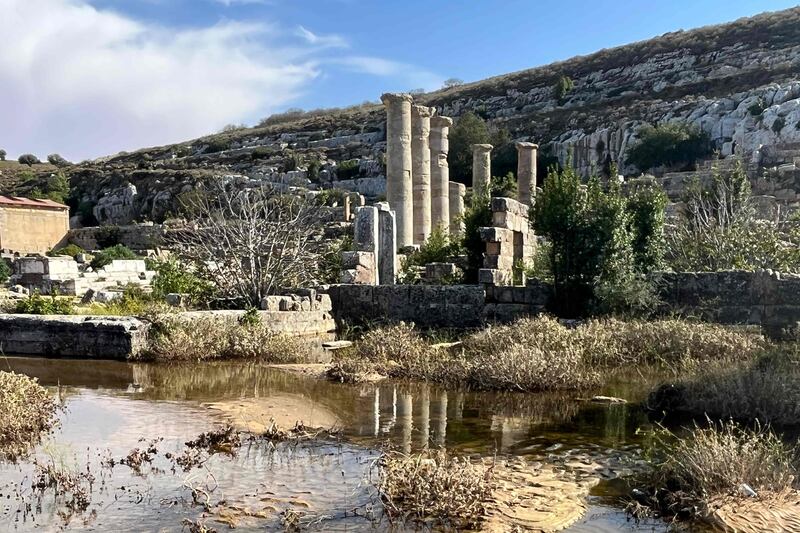 Ruins at the site of the ancient Greco-Roman city of Cyrene in eastern Libya, about 60km west of Derna. AFP