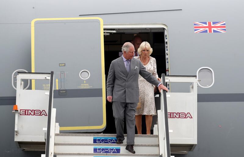 Prince Charles, Prince of Wales, and Camilla, Duchess of Cornwall, arrive in Havana, Cuba, on March 24. Getty