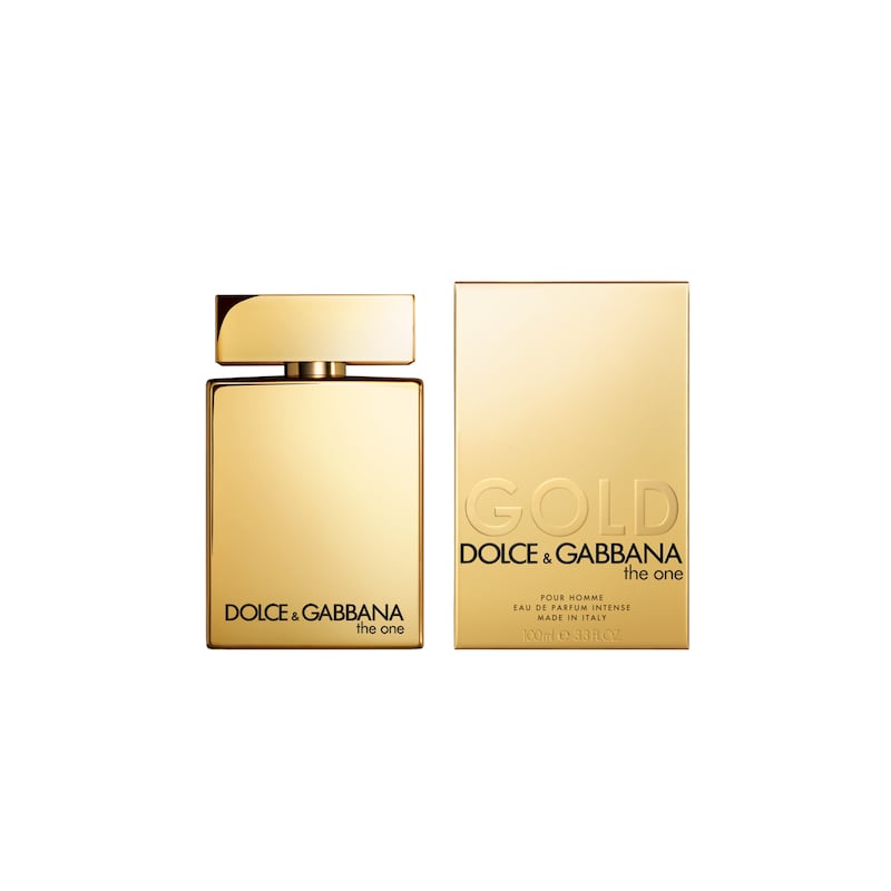 The One for Men Gold Eau de Parfum Intense, Dh600 for 100ml, Dolce & Gabbana at Bloomingdale's. Photo: Bloomingdale's