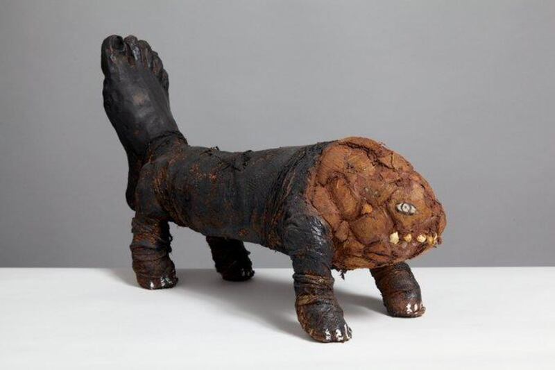 The York Art Gallery was confident in its submission, writing, 'Guys we know we have already won.' Their creepiest object is a ceramic piece by Kerry Jameson moulded into a severed lower leg that has sprouted its own limbs and head. Via @YorkArtGallery / Twitter