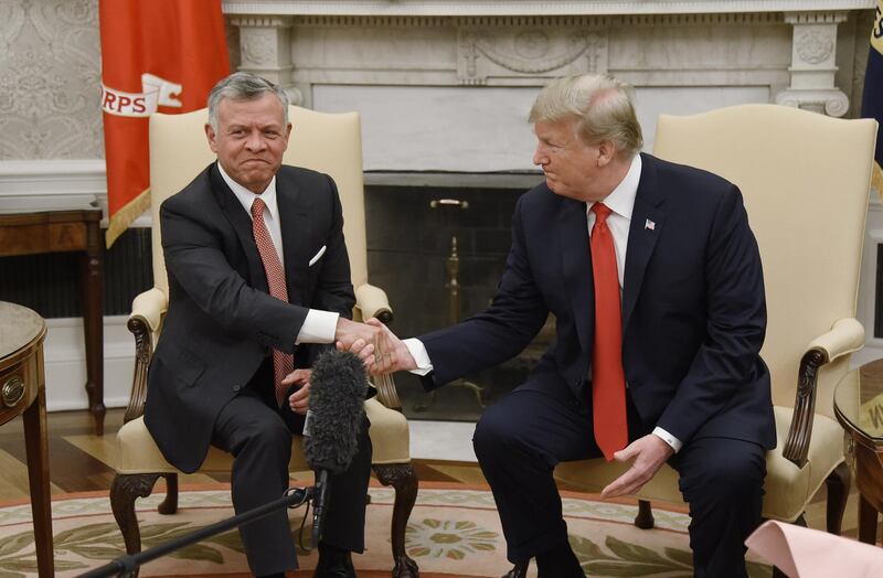 King Abdullah returned the compliment by praising Mr Trump’s 'humility'. EPA