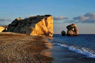 Aphrodite's Rock in Paphos. The city in Cyprus is the second-best destination to have a house in the sun. Getty Images