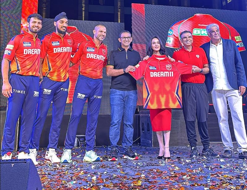 Punjab Kings tried to add some character to the jersey, but have gone with blue trousers. Another combination of blue and red? At least there are a few orange flames in there to break the pattern. Photo: Punjab Kings / X
