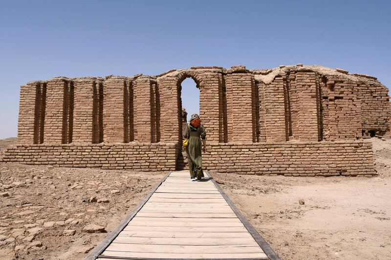 A picture shows on June 15, 2020 the area around the Great Ziggurat temple (not pictured), a massive Sumerian stepped mudbrick construction dedicated to the moon god Nanna which dates back to 2100 BC in the ancient city of Ur that falls now in southern Iraq's Dhi Qar province, 375 kilometers (235 miles) southeast of Baghdad. - The location of the city of Ur, where the Bible says Abraham was born, is one of Iraq's oldest archaeological sites of the ancient region of Mesopotamia. (Photo by Asaad NIAZI / AFP)