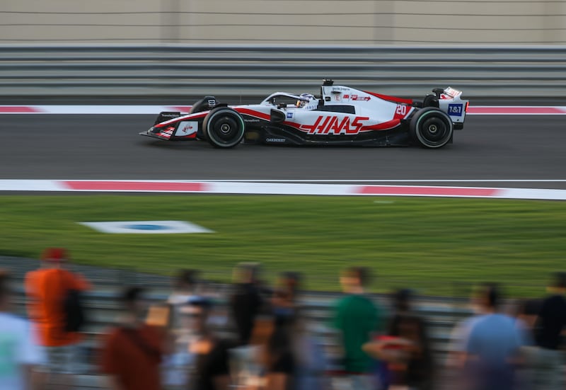 Abu Dhabi Grand Pix 2022 Formula 1 second practice session. Kevin Magnussen of Hass F1 Team in action. Victor Besa / The National