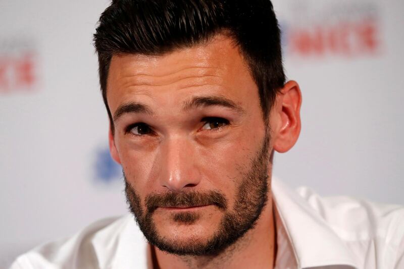 FILE PHOTO: France soccer team goalkeeper Hugo Lloris speaks during a news conference at the city hall in Nice, after their victory in the 2018 Russia Soccer World Cup, France, July 18, 2018.  REUTERS/Eric Gaillard/File Photo