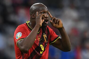 Belgium's forward Romelu Lukaku reacts during the UEFA EURO 2020 quarter-final football match between Belgium and Italy at the Allianz Arena in Munich on July 2, 2021.  (Photo by Christof STACHE  /  POOL  /  AFP)