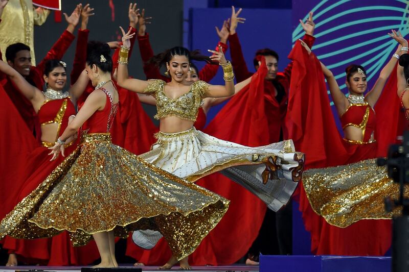 Bollywood star Rashmika Mandanna during the opening ceremony on Friday. AFP