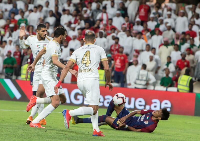 AL AIN, UNITED ARAB EMIRATES - Action shot at Al Wahda vs Shabab Al Ahli Dubai AGC Final Match at Hazza Bin Zayed Stadium, Al Ain.  Leslie Pableo for The National