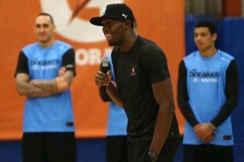 Among the stops Olympic gold medallist Usain Bolt made on his tour of New Zealand was the training facility of the NBL Breakers.