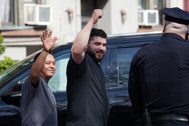 NEW YORK, NY - APRIL 13: Zack Tahhan, a witness who reportedly notified police of Frank James' whereabouts, walks outside the 9th Precinct where James is currently being held in police custody for his connection to yesterday's shooting at the 36 St subway station on April 13, 2022 in New York City.  Yesterday, Frank James was named as a "person of interest" before being arrested as a suspect this afternoon.  Ten people were shot and 13 other commuters suffered injuries due to smoke inhalation, falls, and panic attacks.    David Dee Delgado / Getty Images / AFP
