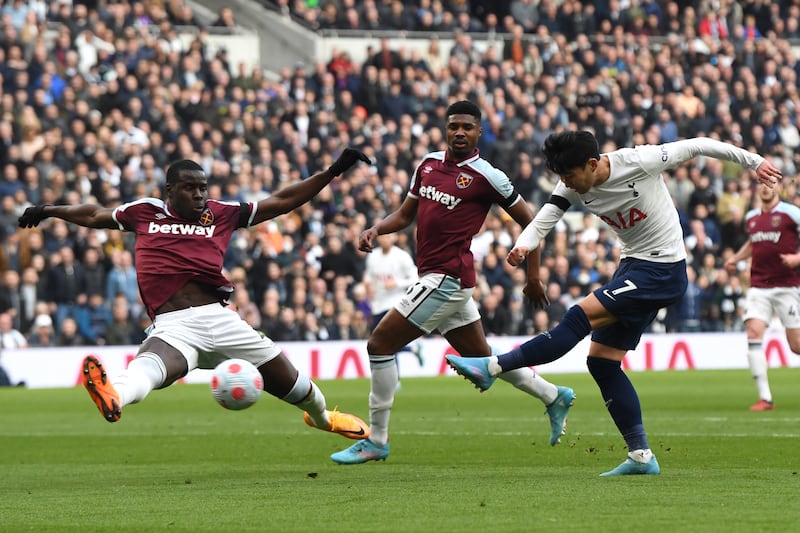 Tottenham Hotspur 3 (Zouma og 9', Son 24'& 88') West Ham 1 (Benrahma 35'). Spurs moved to within three points of the top four with Son Heung-min grabbing a double in a dominant derby victory. EPA