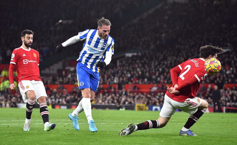 Brighton's Alexis Mac Allister shoots at goal. Reuters