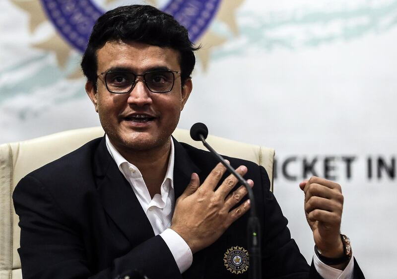 epa07942499 Former Indian cricket player Sourav Ganguly speaks to media during his first press conference after taking charge as President of the Board of Control for Cricket in India (BCCI), at BCCI head quarter in Mumbai, India, 23 October 2019.  EPA/DIVYAKANT SOLANKI