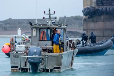 A French fishing vessel blocks the port of St Helier in Jersey. AP Photo