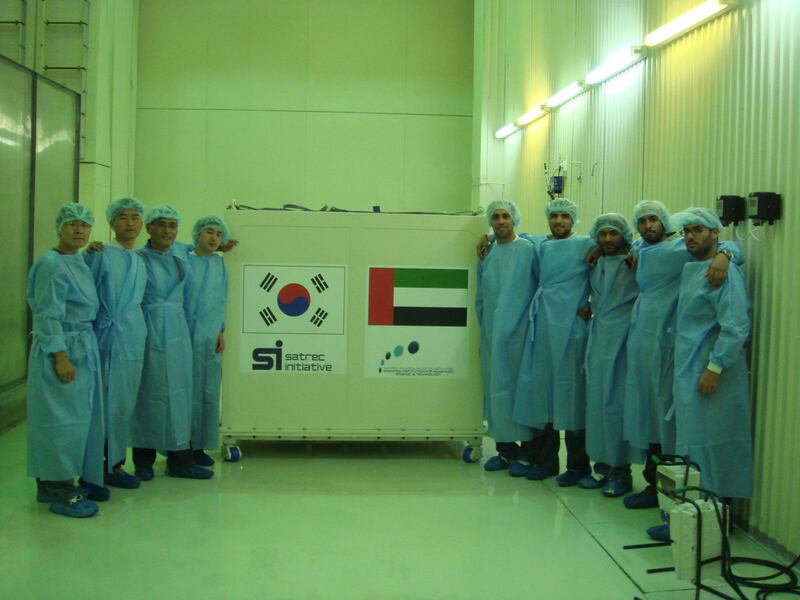 Salem Al Marri, the new director general of the Mohammed bin Rashid Space Centre, in South Korea in 2006, involved in building the UAE's first Earth-observation satellite, DubaiSat-1. All photos: MBRSC