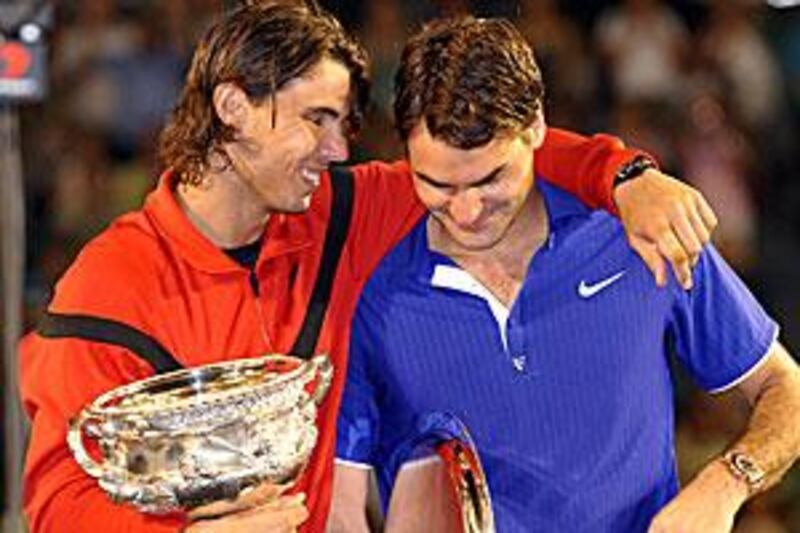 The world's top two players Roger Federer, right, and Rafael Nadal have been able to lift their game in grand slam tennis.
