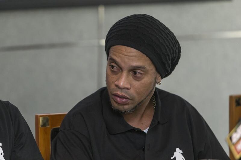 Ronaldinho spoke to the media in Dubai on Wednesday to launch a series of football academies in the Middle East. Antonie Robertson / The National