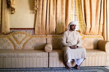 MUSCAT, SULTANATE OF OMAN. 13 JANUARY 2020. Azzan Al Badi, 26, in his home in Saham. Oman is observing a three-day mourning period following the passing of His Majesty Sultan Qaboos bin Said. Today marks the second day of mourning. (Photo: Reem Mohammed/The National) Reporter: ANNA ZACHARIAS Section: NA