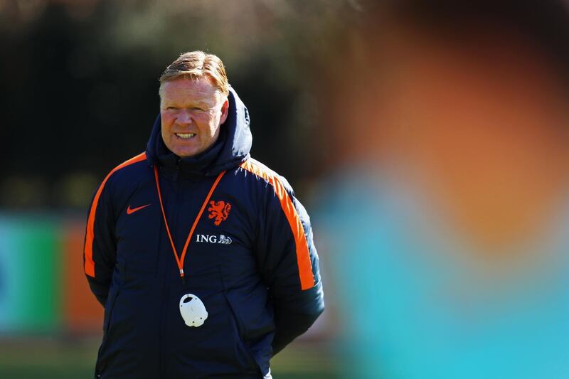 ZEIST, NETHERLANDS - MARCH 20:  Netherlands Head coach, Ronald Koeman walks out for the Netherlands Training session held at KNVB Sportcentrum on March 20, 2018 in Zeist, Netherlands.  The Netherlands will play England in a International Friendly match on March 23 in the Amsterdam ArenA.  (Photo by Dean Mouhtaropoulos/Getty Images)