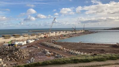 Aberdeen's £350m harbour expansion is set to open next year. Nicky Harley / The National