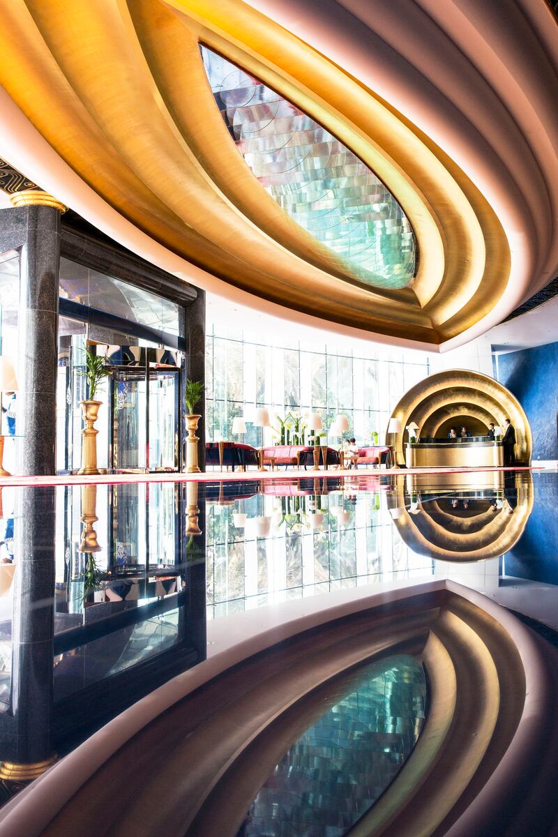 The lobby of Burj Al Arab. The hotel has launched Inside Burj Al Arab, a 90-minute tour that takes visitors inside its most exclusive areas. Photo: Burj Al Arab