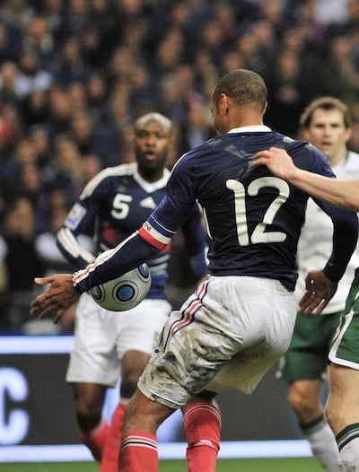Thierry Henry’s now infamous handball to set up William Gallas’s winner in the second leg of their play-off to reach the 2010 World Cup left the men in green screaming in fury at the Swedish referee Martin Hansson. Philippe Lecoeur / EPA