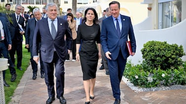 G7 foreign ministers, including Italy's Antonio Tajani, Germany's Annalena Baerbock and the UK's David Cameron, held three days of talks overshadowed by Middle East tensions. EPA