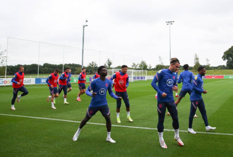 Front left and right: Bukayo Saka and Jack Grealish. Getty