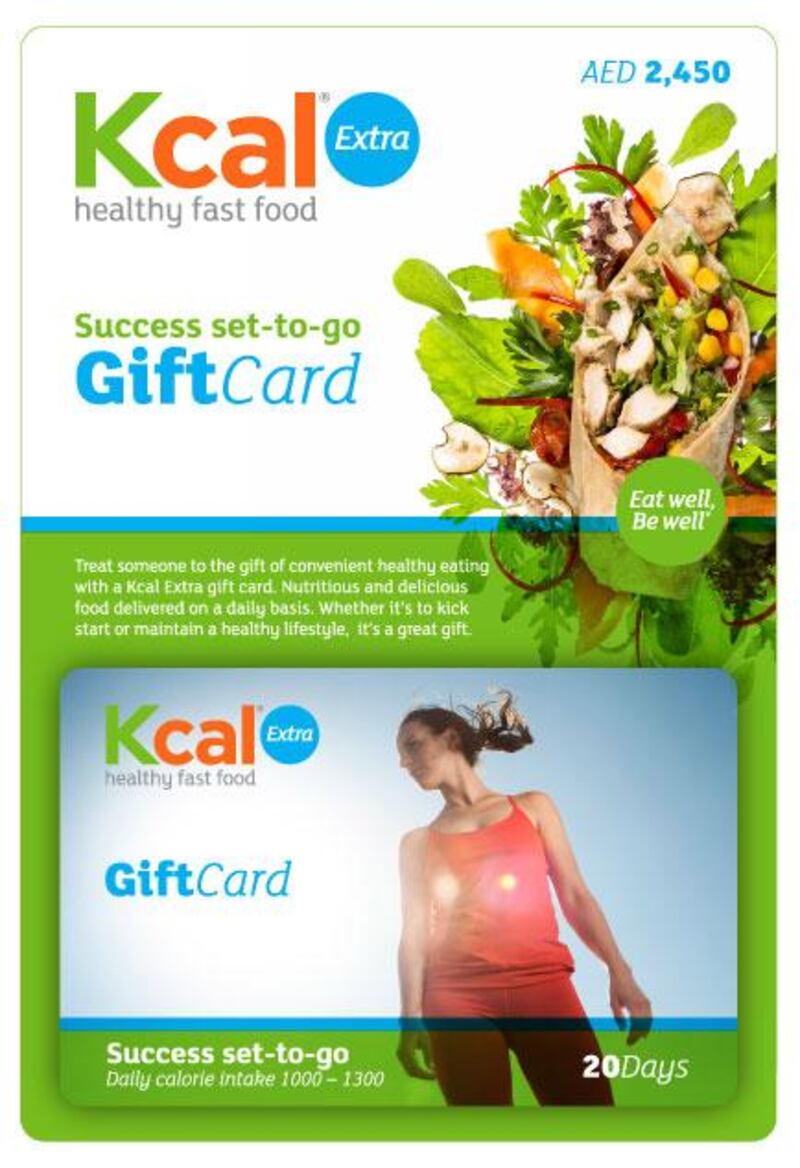Think trim. Kcal Healthy Fast Food has a novel idea for calorie-conscious mums this month. Gift card packages can be bought online from Dh2,450, which guarantees the daily delivery of square meals and snacks to a given office or home location for 20 days. Top options include weight maintenance, weight loss and weight-gain tailored menus. Courtesy Kcal 

• Visit www.kcalextra.com/giftcard or call 04 434 4111