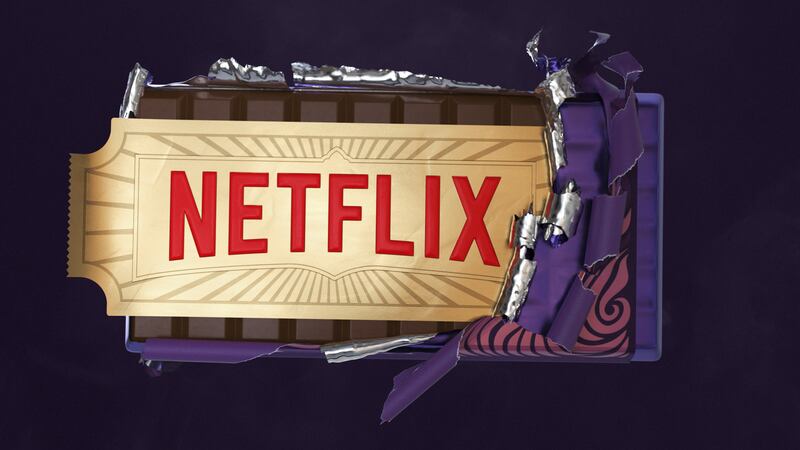 The streaming company released a photo of a Netflix branded golden ticket in a chocolate bar wrapper to announce the news. Photo: Netflix
