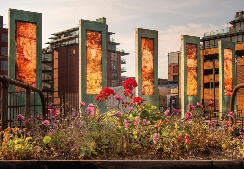 A view of Cutting Room square in Ancoats This is a new development area where there were Mills before and one of the most wealthy neighbourhood s in Manchester.