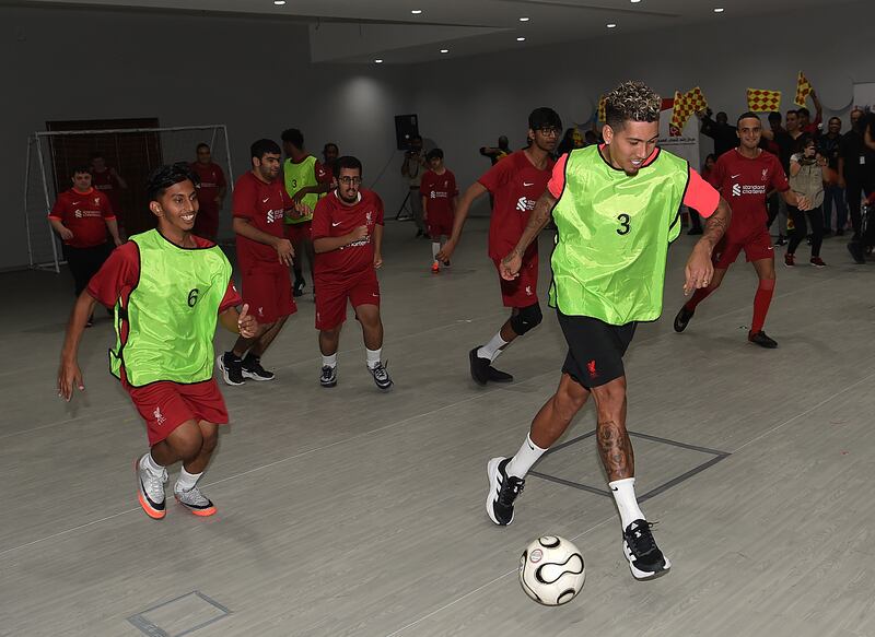 Roberto Firmino during a training session. Getty