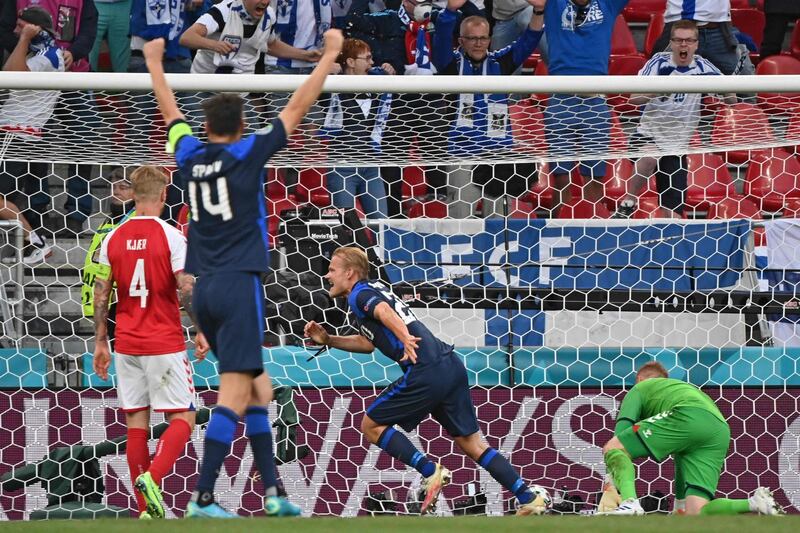 June 12, Group B: Denmark 0-1 Finland. AFP
