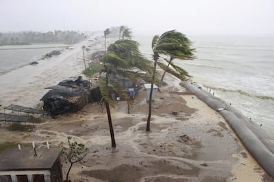 Mocha makes landfall at the Shahpori Dwip, Teknuf area, near Cox's Bazar. EPA