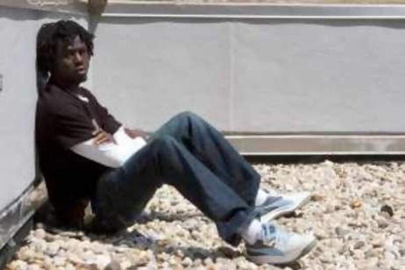 ** FILE ** In this May 1, 2008 file photo, rapper Emmanuel Jal is photographed  in New York.  (AP Photo/ Jim Cooper, file)