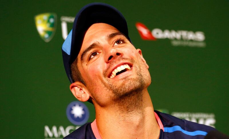 England's Alastair Cook during a press conference at the WACA Ground, Perth. PRESS ASSOCIATION Photo. Picture date: Tuesday December 12, 2017. See PA story CRICKET England. Photo credit should read: Jason O'Brien/PA Wire RESTRICTIONS: Editorial use only. No commercial use without prior written consent of the ECB. Still image use only. No moving images to emulate broadcast. No removing or obscuring of sponsor logos.