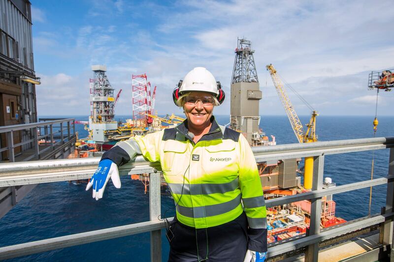 epa06213835 (FILE) - A file photo dated 15 August 2017 showing Siv Jensen, Norway's Minister of Finance posing for photo at the Norwegian Aker BP platform on the Valhall oil field in the North Sea. Norwegian authorities on 19 September 2017 stated the oil fund of Norway, the largest sovereign wealth fund in the world, was for the first time valued at more than one trillion USD at 02:01 CET on 19 September 2017. The Bank of Norway Investment Management said a 'strengthening of the world's major currencies against the US dollar, combined with strong equity markets, rapidly increased the US dollar value of the fund in 2017'.  EPA/HAKON MOSVOLD LARSEN NORWAY OUT