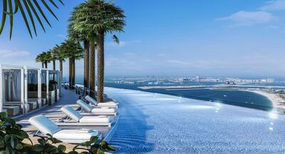 The Dubai Address Beach Resort hopes to have the world's highest infinity pool. Courtesy Address Hotels