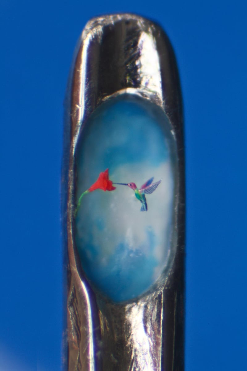 Hummingbird by Willard Wigan. Courtesy Willard Wigan. NOTE: For Melanie Smith's story