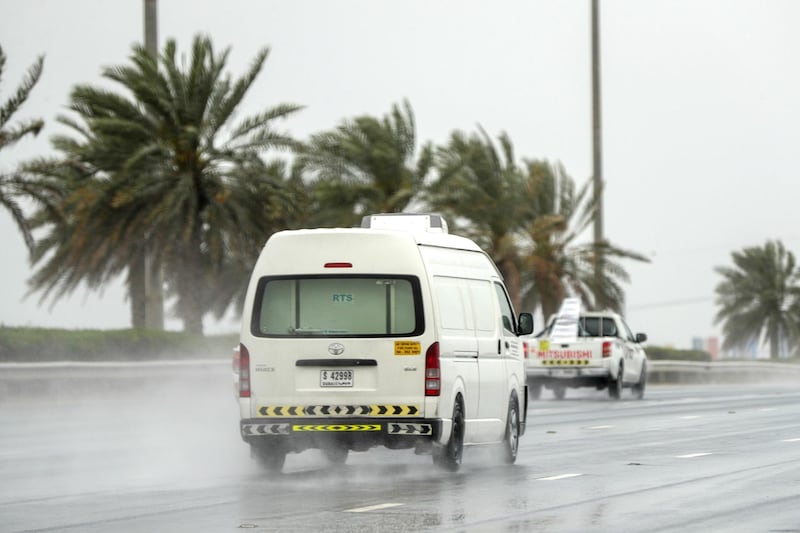 Abu Dhabi, United Arab Emirates, March 27, 2019.  ---  AUH downpour, Saadiyat area.Victor Besa/The National
Section:  
Reporter:
