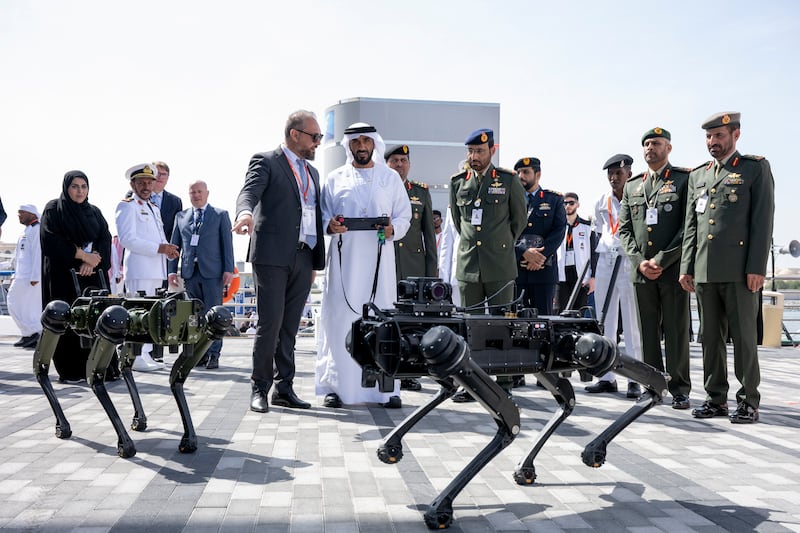 Sheikh Nahyan Bin Zayed, Chairman of the Board of Trustees of Zayed bin Sultan Al Nahyan Charitable and Humanitarian Foundation, attends the Naval Defence and Maritime Security Exhibition, in Abu Dhabi. Photo: Presidential Court 