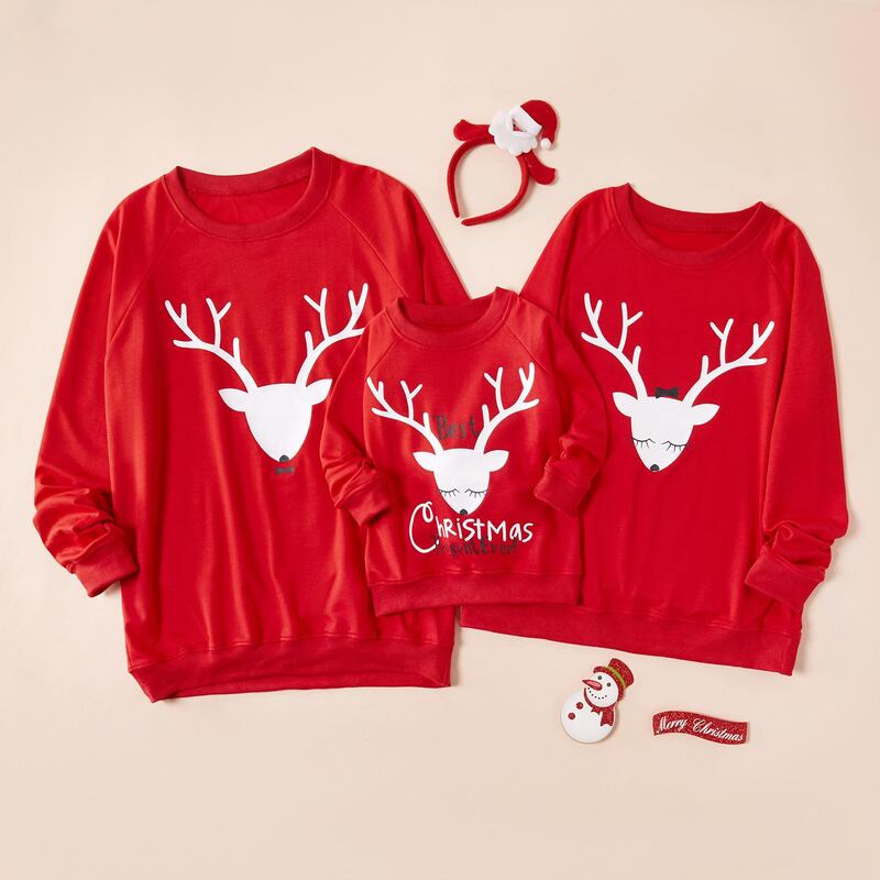 Dress the whole family in these matching elk tops, from Dh47, ar.patpat.com.