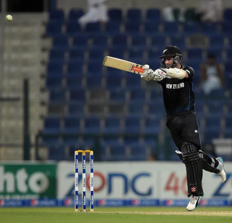 New Zealand captain Kane Williamson led from the front and set up his team’s win with a knock of 123 in Abu Dhabi. Aamir Qureshi / AFP