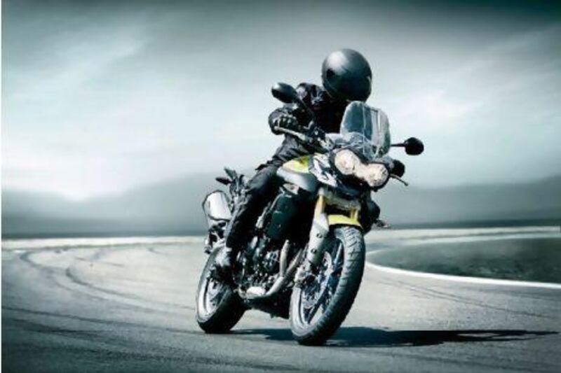 The Triumph Tiger 800 boasts far more mid-range torque than your average adventure tourer motorcycle - just what is required. Courtesy of Triumph