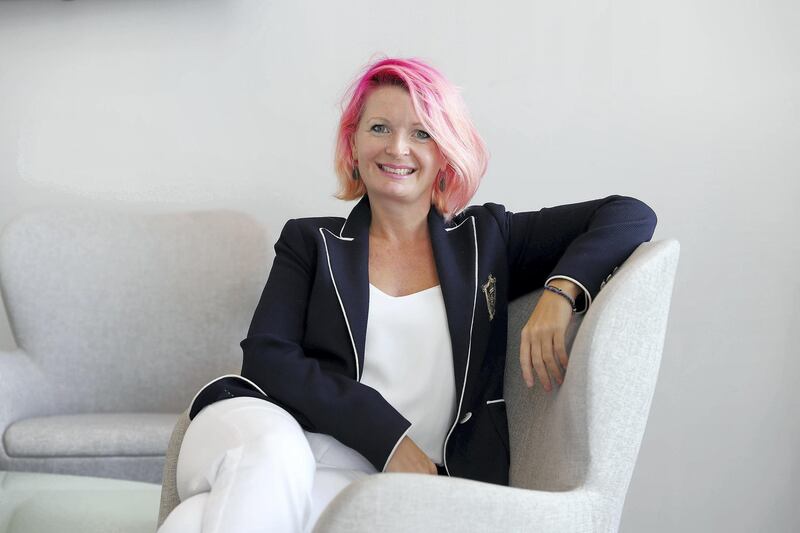 DUBAI , UNITED ARAB EMIRATES , MARCH 15  – 2017 :-  Amanda Perry , Chief Executive of Vitality at the In5 office in Dubai Media City in Dubai. ( Pawan Singh / The National ) For Business