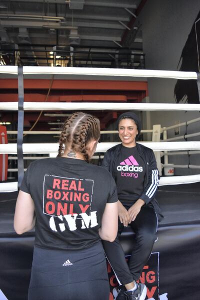 Fahima Falaknaz wants other Emirati women to step outside their comfort zones and take up boxing. Courtesy of Real Boxing Only gym    